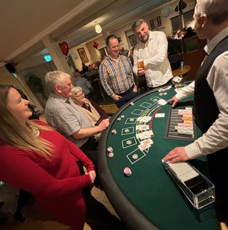 Birthday party fun at the Blackjack table