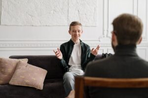 Man in therapy session