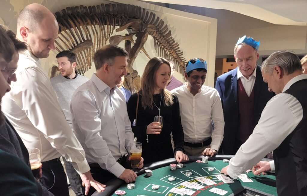 Interactive corporate event in Belfast with guests playing blackjack