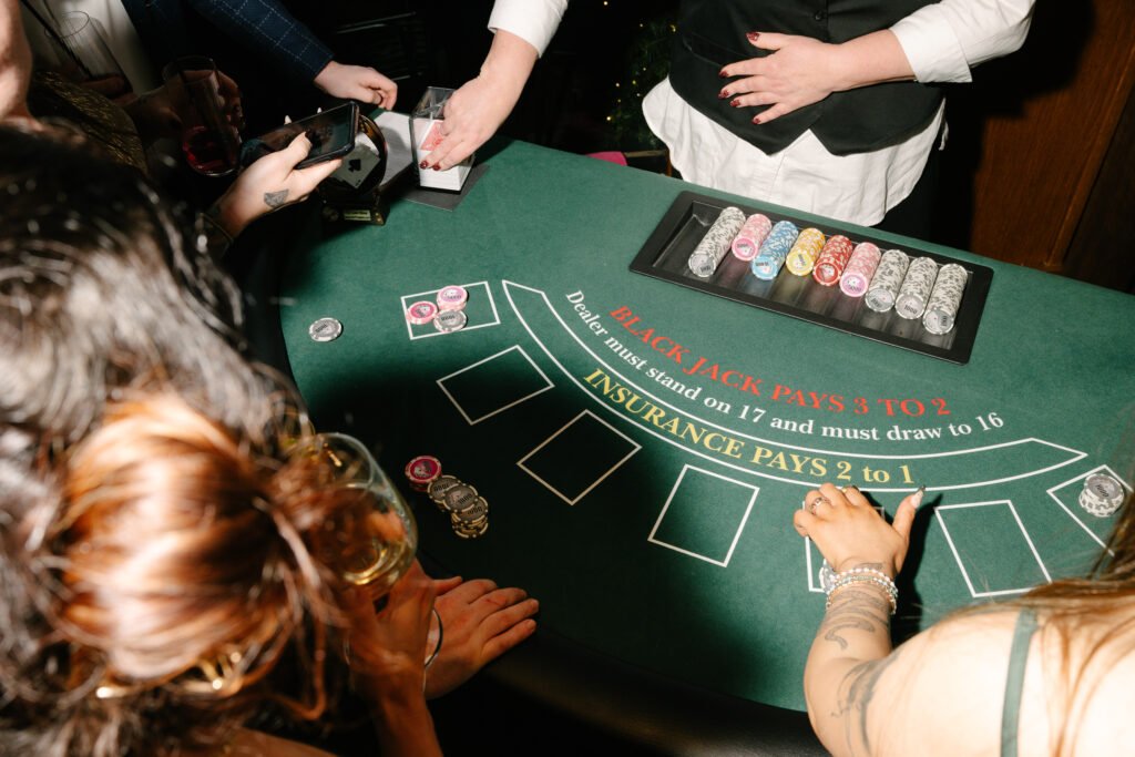 Staff party guests taking on The Vegas Challenge in Belfast